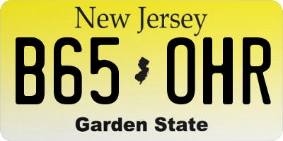 NJ license plate B65OHR