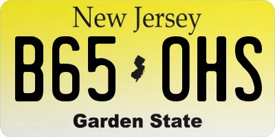 NJ license plate B65OHS