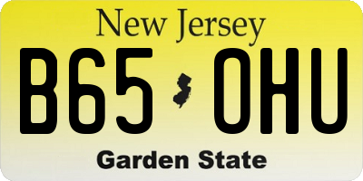 NJ license plate B65OHU