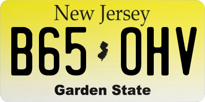 NJ license plate B65OHV