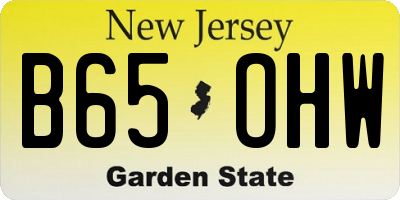 NJ license plate B65OHW