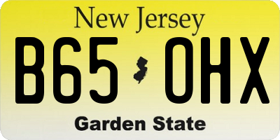 NJ license plate B65OHX