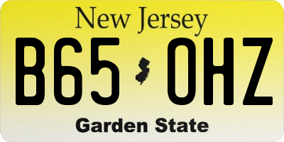 NJ license plate B65OHZ