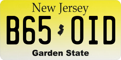 NJ license plate B65OID