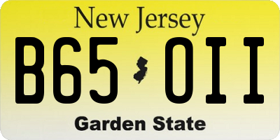 NJ license plate B65OII