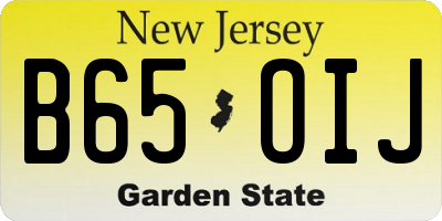 NJ license plate B65OIJ