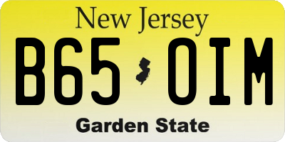NJ license plate B65OIM
