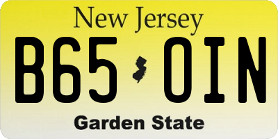 NJ license plate B65OIN