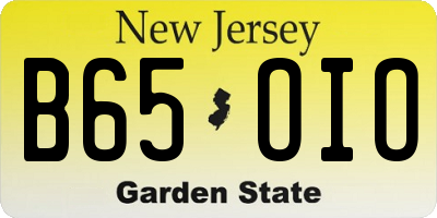 NJ license plate B65OIO