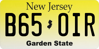 NJ license plate B65OIR