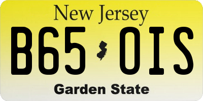 NJ license plate B65OIS