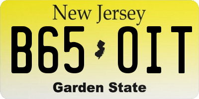 NJ license plate B65OIT