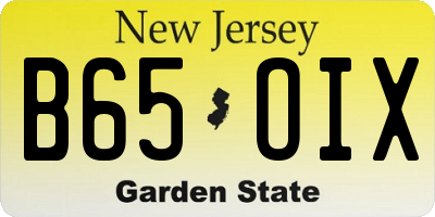 NJ license plate B65OIX
