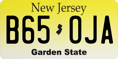 NJ license plate B65OJA