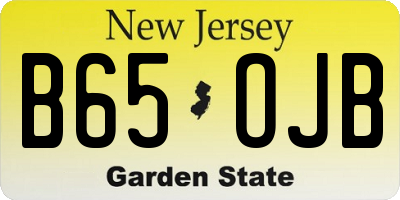 NJ license plate B65OJB