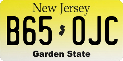 NJ license plate B65OJC