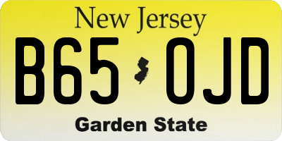 NJ license plate B65OJD
