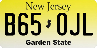 NJ license plate B65OJL