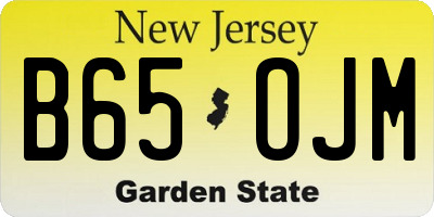 NJ license plate B65OJM