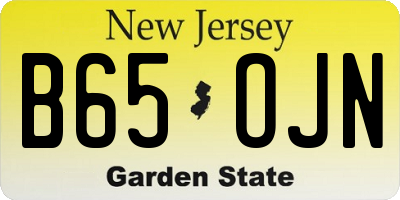 NJ license plate B65OJN