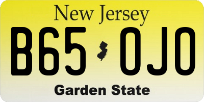 NJ license plate B65OJO