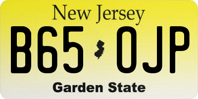 NJ license plate B65OJP