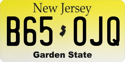 NJ license plate B65OJQ