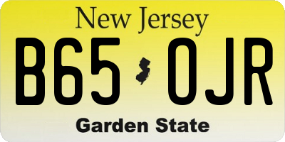 NJ license plate B65OJR