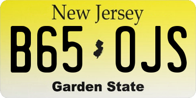 NJ license plate B65OJS