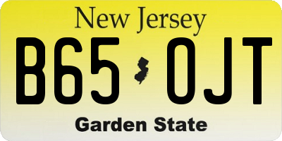 NJ license plate B65OJT