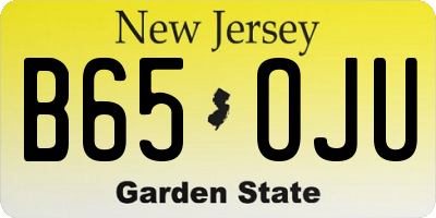 NJ license plate B65OJU