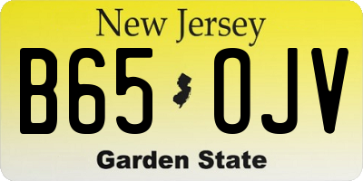 NJ license plate B65OJV