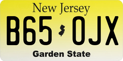 NJ license plate B65OJX