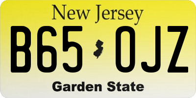 NJ license plate B65OJZ
