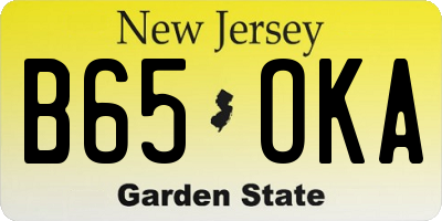 NJ license plate B65OKA