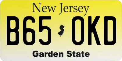 NJ license plate B65OKD