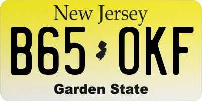 NJ license plate B65OKF