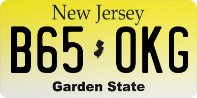 NJ license plate B65OKG