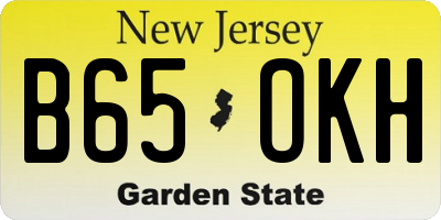 NJ license plate B65OKH