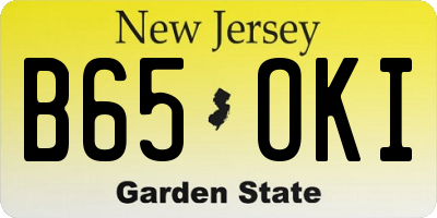 NJ license plate B65OKI