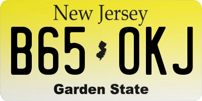 NJ license plate B65OKJ