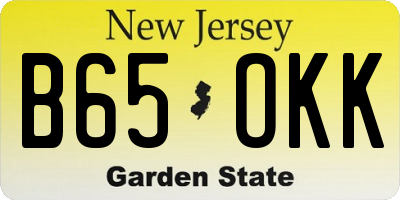 NJ license plate B65OKK