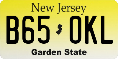 NJ license plate B65OKL