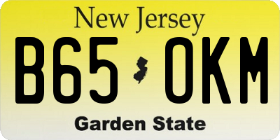 NJ license plate B65OKM