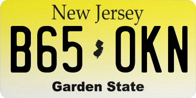 NJ license plate B65OKN
