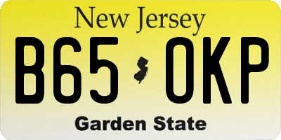 NJ license plate B65OKP