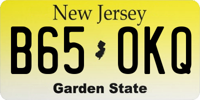 NJ license plate B65OKQ