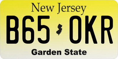 NJ license plate B65OKR