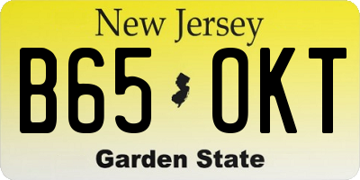 NJ license plate B65OKT