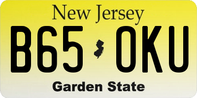 NJ license plate B65OKU